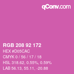 カラーコード: RGB 208 92 172 | qconv.com