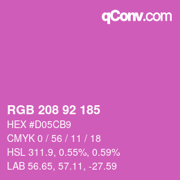 カラーコード: RGB 208 92 185 | qconv.com