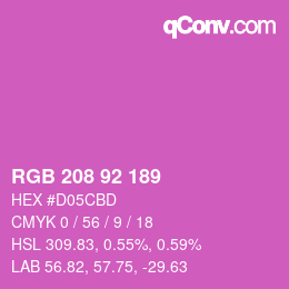 カラーコード: RGB 208 92 189 | qconv.com