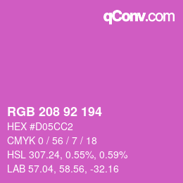 カラーコード: RGB 208 92 194 | qconv.com