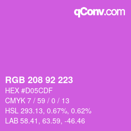 Color code: RGB 208 92 223 | qconv.com