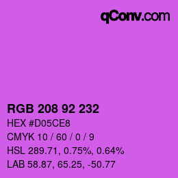 Color code: RGB 208 92 232 | qconv.com