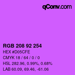カラーコード: RGB 208 92 254 | qconv.com
