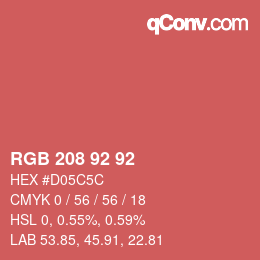 Color code: RGB 208 92 92 | qconv.com