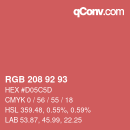 Color code: RGB 208 92 93 | qconv.com