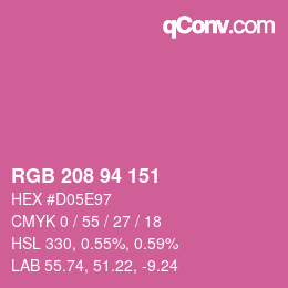 Code couleur: RGB 208 94 151 | qconv.com