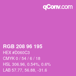 Color code: RGB 208 96 195 | qconv.com