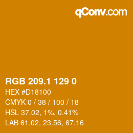 カラーコード: RGB 209.1 129 0 | qconv.com