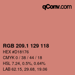 カラーコード: RGB 209.1 129 118 | qconv.com