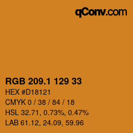カラーコード: RGB 209.1 129 33 | qconv.com