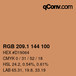 カラーコード: RGB 209.1 144 100 | qconv.com