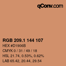 カラーコード: RGB 209.1 144 107 | qconv.com