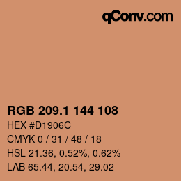 カラーコード: RGB 209.1 144 108 | qconv.com