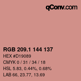 カラーコード: RGB 209.1 144 137 | qconv.com