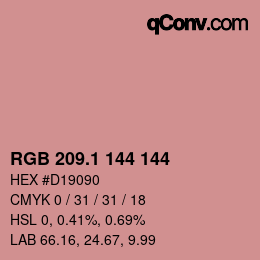 カラーコード: RGB 209.1 144 144 | qconv.com