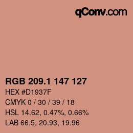 カラーコード: RGB 209.1 147 127 | qconv.com
