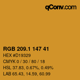 カラーコード: RGB 209.1 147 41 | qconv.com