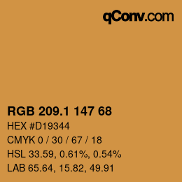 カラーコード: RGB 209.1 147 68 | qconv.com