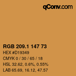 カラーコード: RGB 209.1 147 73 | qconv.com