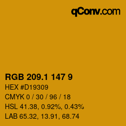 カラーコード: RGB 209.1 147 9 | qconv.com