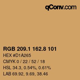 Color code: RGB 209.1 162.8 101 | qconv.com