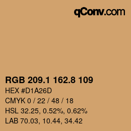 Color code: RGB 209.1 162.8 109 | qconv.com