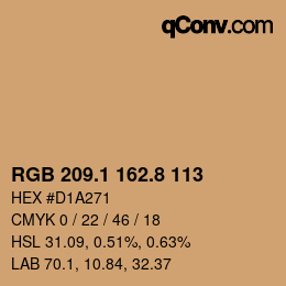 Color code: RGB 209.1 162.8 113 | qconv.com
