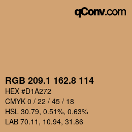 Color code: RGB 209.1 162.8 114 | qconv.com
