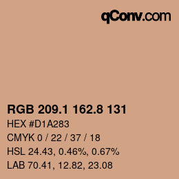 Color code: RGB 209.1 162.8 131 | qconv.com