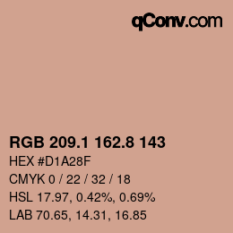 Color code: RGB 209.1 162.8 143 | qconv.com