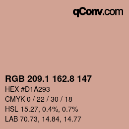 Color code: RGB 209.1 162.8 147 | qconv.com