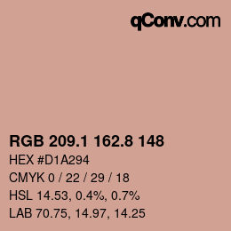 Color code: RGB 209.1 162.8 148 | qconv.com