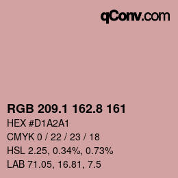 Code couleur: RGB 209.1 162.8 161 | qconv.com
