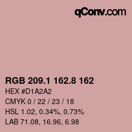 Color code: RGB 209.1 162.8 162 | qconv.com