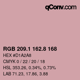 Código de color: RGB 209.1 162.8 168 | qconv.com