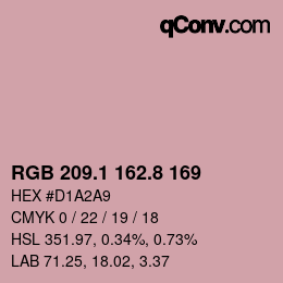 カラーコード: RGB 209.1 162.8 169 | qconv.com