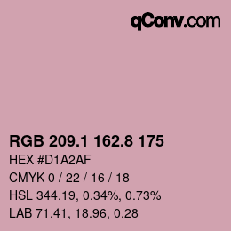 Color code: RGB 209.1 162.8 175 | qconv.com