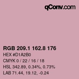 Color code: RGB 209.1 162.8 176 | qconv.com