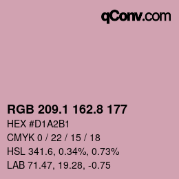 Color code: RGB 209.1 162.8 177 | qconv.com
