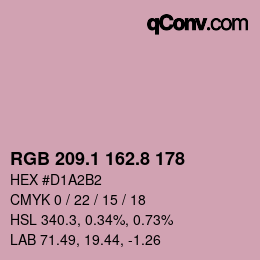 Color code: RGB 209.1 162.8 178 | qconv.com