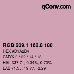 Color code: RGB 209.1 162.8 180 | qconv.com