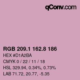 Color code: RGB 209.1 162.8 186 | qconv.com