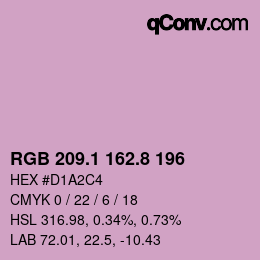 Color code: RGB 209.1 162.8 196 | qconv.com