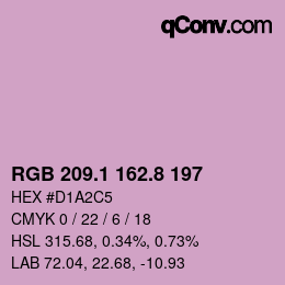 Color code: RGB 209.1 162.8 197 | qconv.com