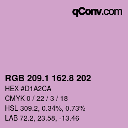 Color code: RGB 209.1 162.8 202 | qconv.com