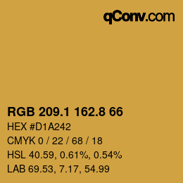 Código de color: RGB 209.1 162.8 66 | qconv.com