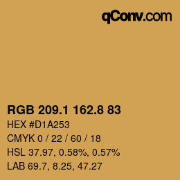 Color code: RGB 209.1 162.8 83 | qconv.com
