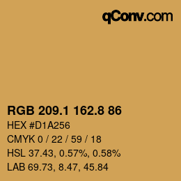 カラーコード: RGB 209.1 162.8 86 | qconv.com