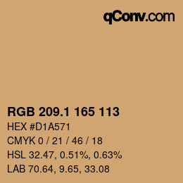 カラーコード: RGB 209.1 165 113 | qconv.com