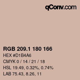 Color code: RGB 209.1 180 166 | qconv.com